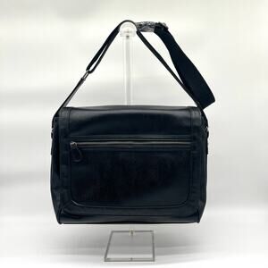 ALDO Leather Messenger Bag, Briefcase, Unisex Black
